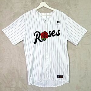 Portland Gear Roses Applique Baseball Jersey Medium Pinstripe Concept Team Shirt